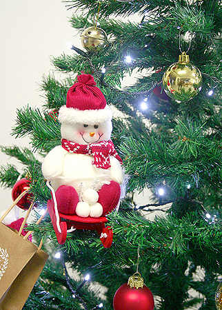 Bonhomme de neige suspension sapin de Noël