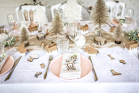 Decoration Table Noel Neige Féerique Bambi