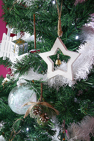 Décoration Sapin Noel Vintage Blanc