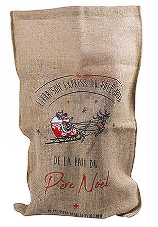 Sac Hotte à Cadeaux Pere Noel Jute