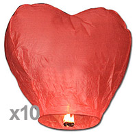 Sky Lantern Coeur Rouge Discount x10