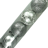 8 Boules de Noel Paillettes Argentées 6cm