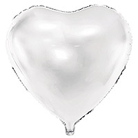 Ballon Mylar Aluminium Coeur 45cm Blanc