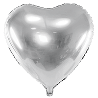 Ballon Mylar Aluminium Coeur 45cm Argenté