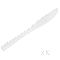 Couteaux Plastiques Blanc x10