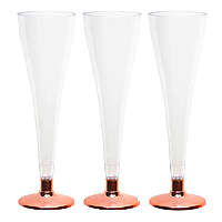 Flutes à Champagne Plastique Réutilisable Rose Gold x6