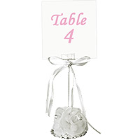Le Marque Table Organza et Perles Support Blanc
