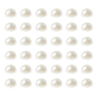 60 Perles Autocollantes Blanc Nacré