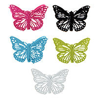 Lot de 4 Petites Pinces Papillons en Métal Ajouré